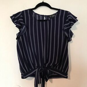 Navy and White Striped Blouse by Sweet Wanderer